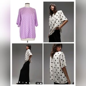 Polka Dot Short Sleeve Tee - White/Black